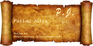 Pallay Júlia névjegykártya